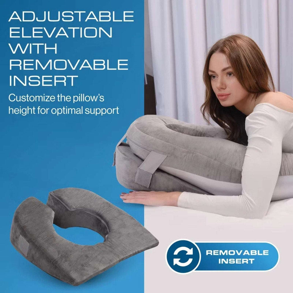Kolbs Face Down Pillow After Eye Surgery or Massage Pillow 2-Sided Velvet & Silk