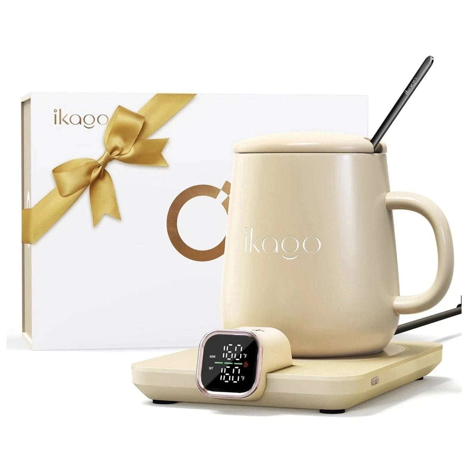 Ikago Smart Heated Coaster & Mug Warmer PRO Set - Auto-Off, Precise Temp Control
