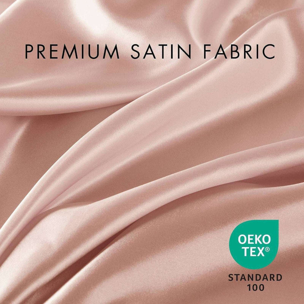 Madison Park 6PC Satin Cal King Sheet Set in Blush Pink GREAT for Skin & Hair