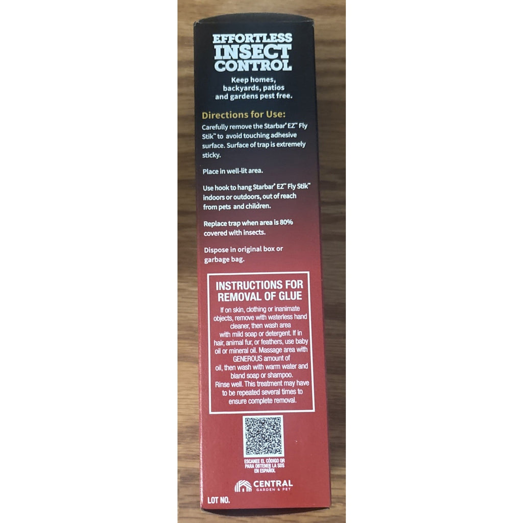 Starbar EZ Fly Stik Odorless Sticky Fly Trap 2-Pack Indoor & Outdoor w/ Hanger