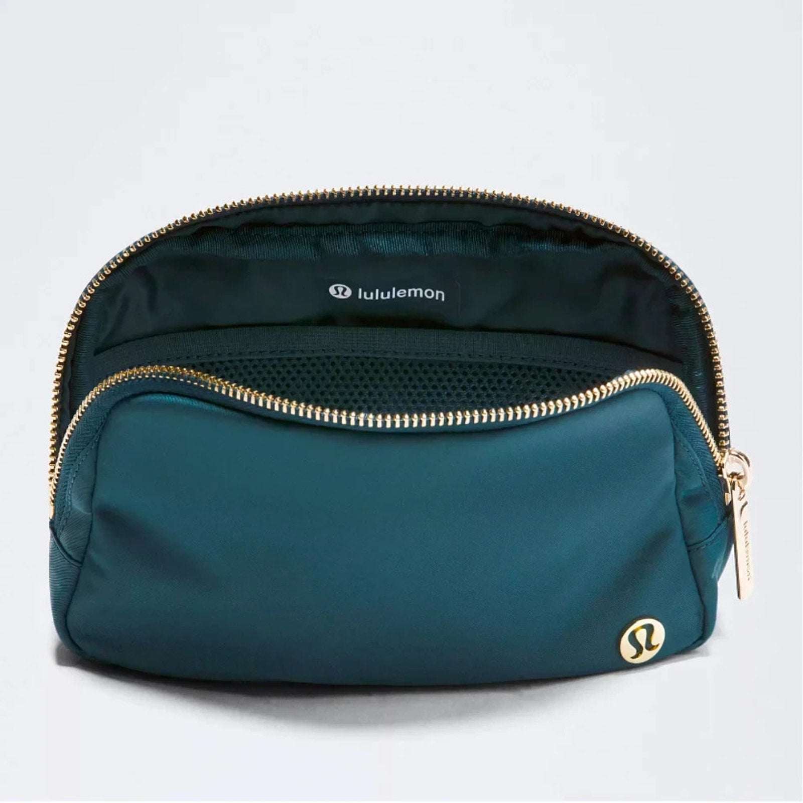 NWT Lululemon Everywhere Belt Bag 1L Teal/Gold Wordmark Crossbody Waist Pack