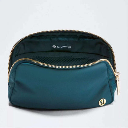 NWT Lululemon Everywhere Belt Bag 1L Teal/Gold Wordmark Crossbody Waist Pack