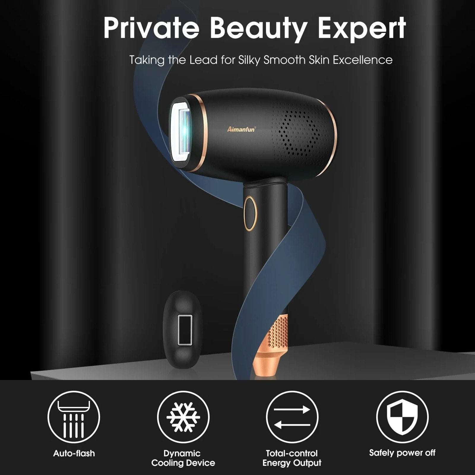 Aimanfun Ice Sense IPL Hair Remover A-3588 - 300K+ Flashes, Cooling, Automatic