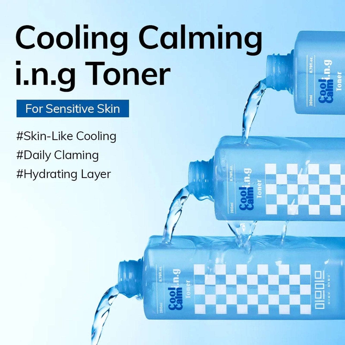 2Pk MIMU MIMU Cooling Calming Toner 10x HA Moisturizes Tighten Pores Sensitive