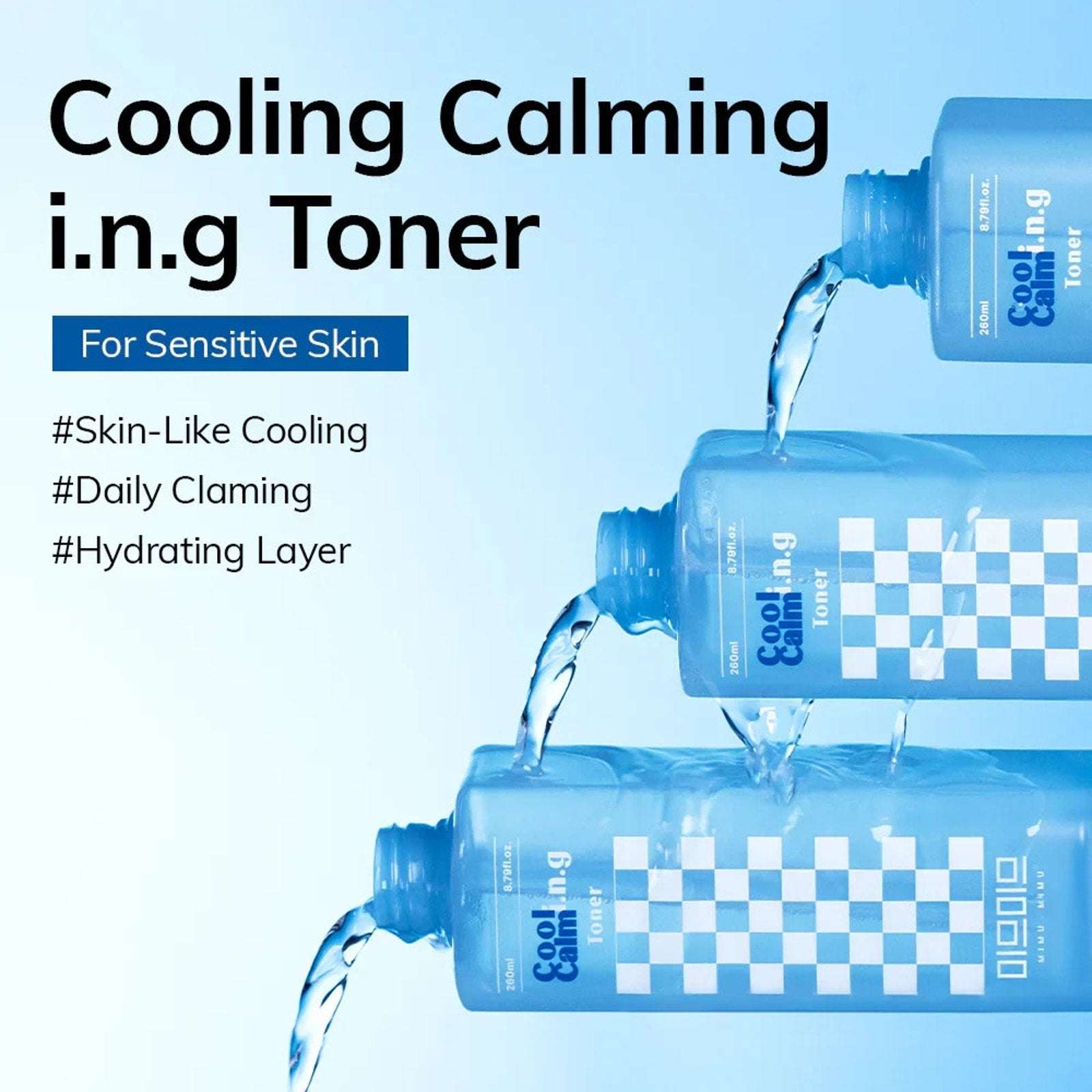 2Pk MIMU MIMU Cooling Calming Toner 10x HA Moisturizes Tighten Pores Sensitive