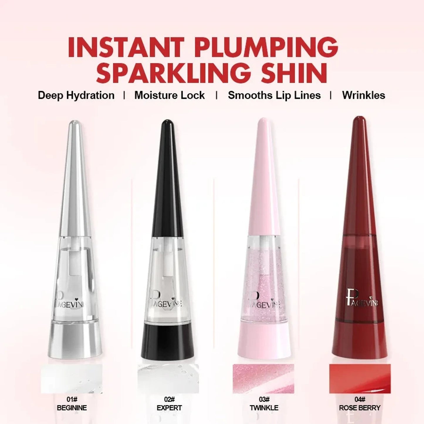 Page Vine Beginner Clear Gloss Lip Plumper Exfoliating Lip Oil Exp 11/2030