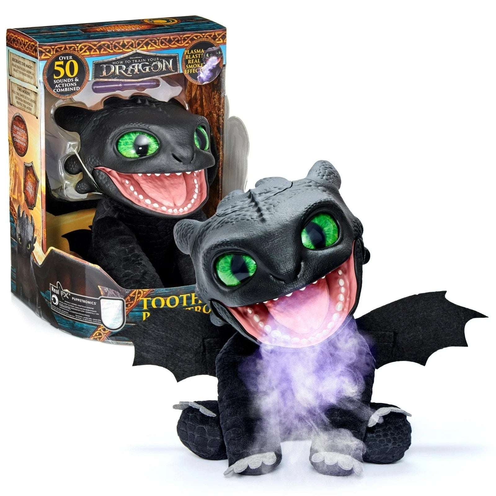 Toothless Puppetronic How To Train Your Dragon by RealFX w/50+ Sounds & Actions
