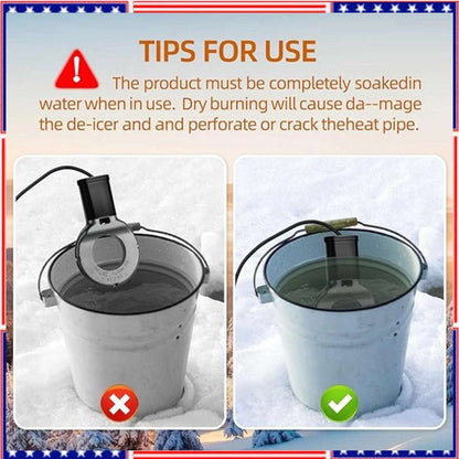 500W Utility De-Icer Submergible Chicken Water Heater for Farm Livestock Cast