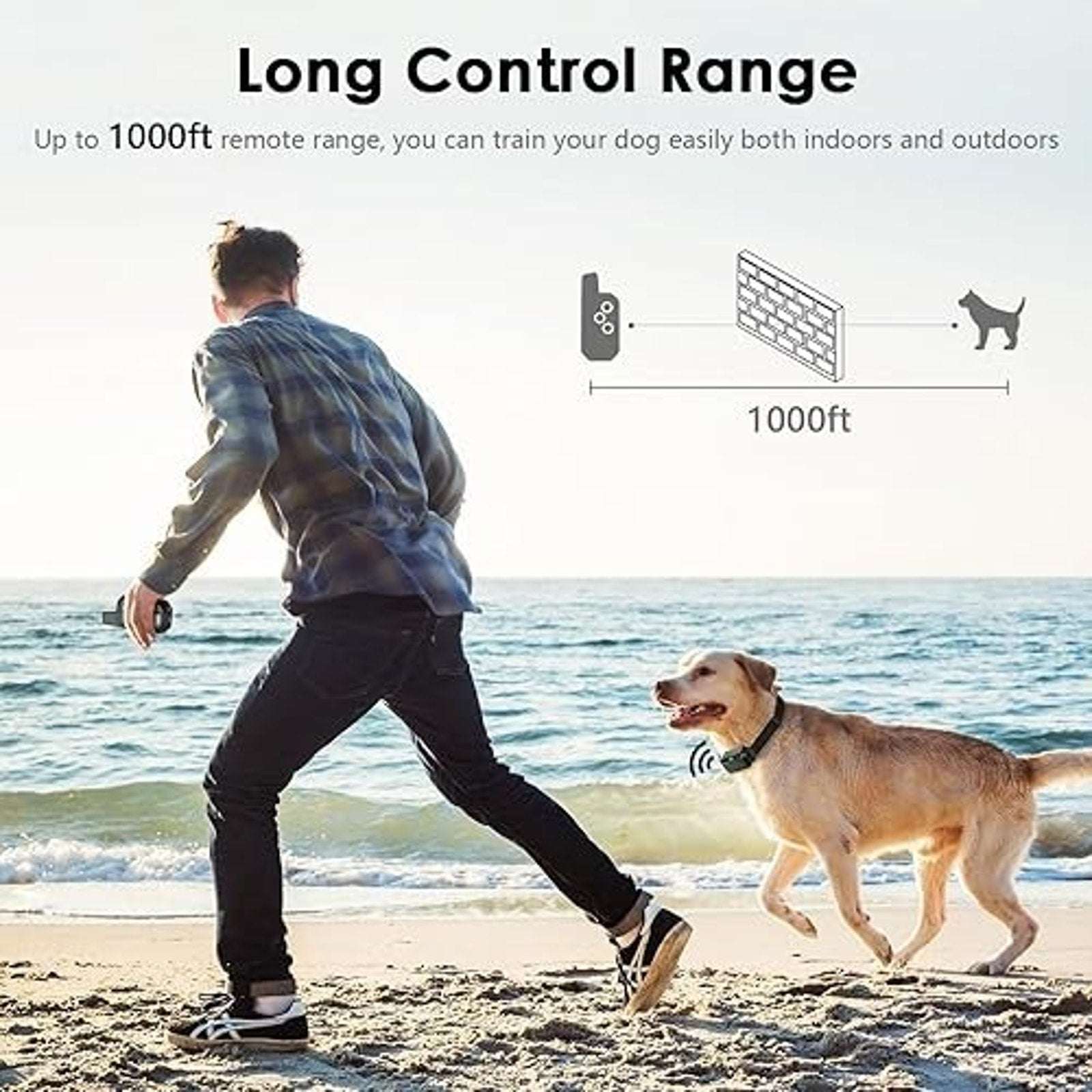 Dog Shock Training Collar, IP67 Waterproof w/ Remote, 3 Training Modes, Long Ran