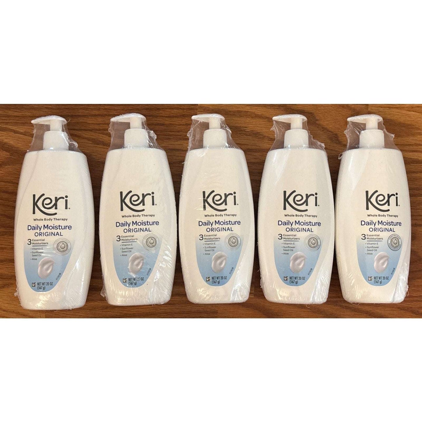 Keri Whole Body Daily Moisture Original Lotion Aloe & Pump 20oz Lot of 5