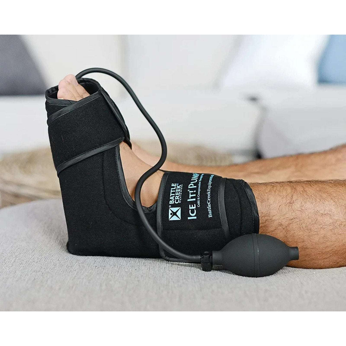 Battle Creek Ice It! Cold Compression Pump Therapy Wrap for Foot & Ankle Comfort