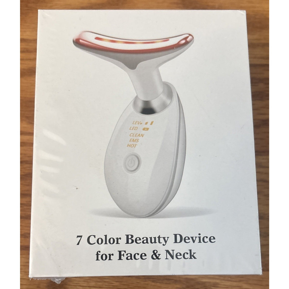 7-Color Anti-Aging Firming Face & Neck Massager w Heat EMS Red Light Beauty Devi