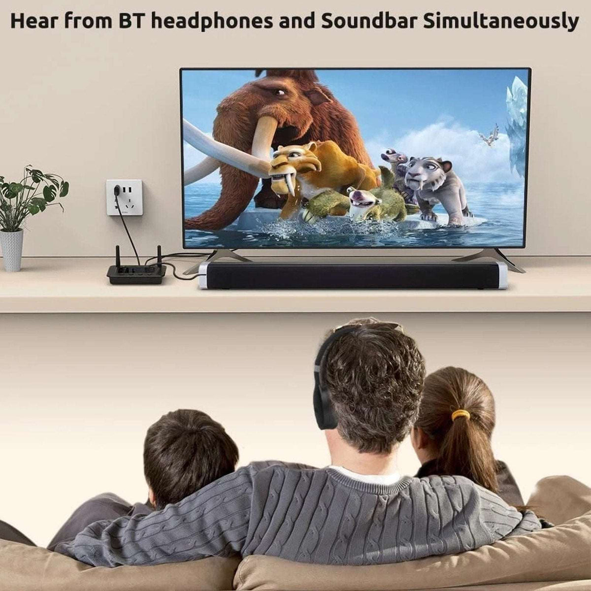 1Mii B03 Bluetooth 5.3 Wireless Transmitter & Receiver TV Home Stereo Headphones