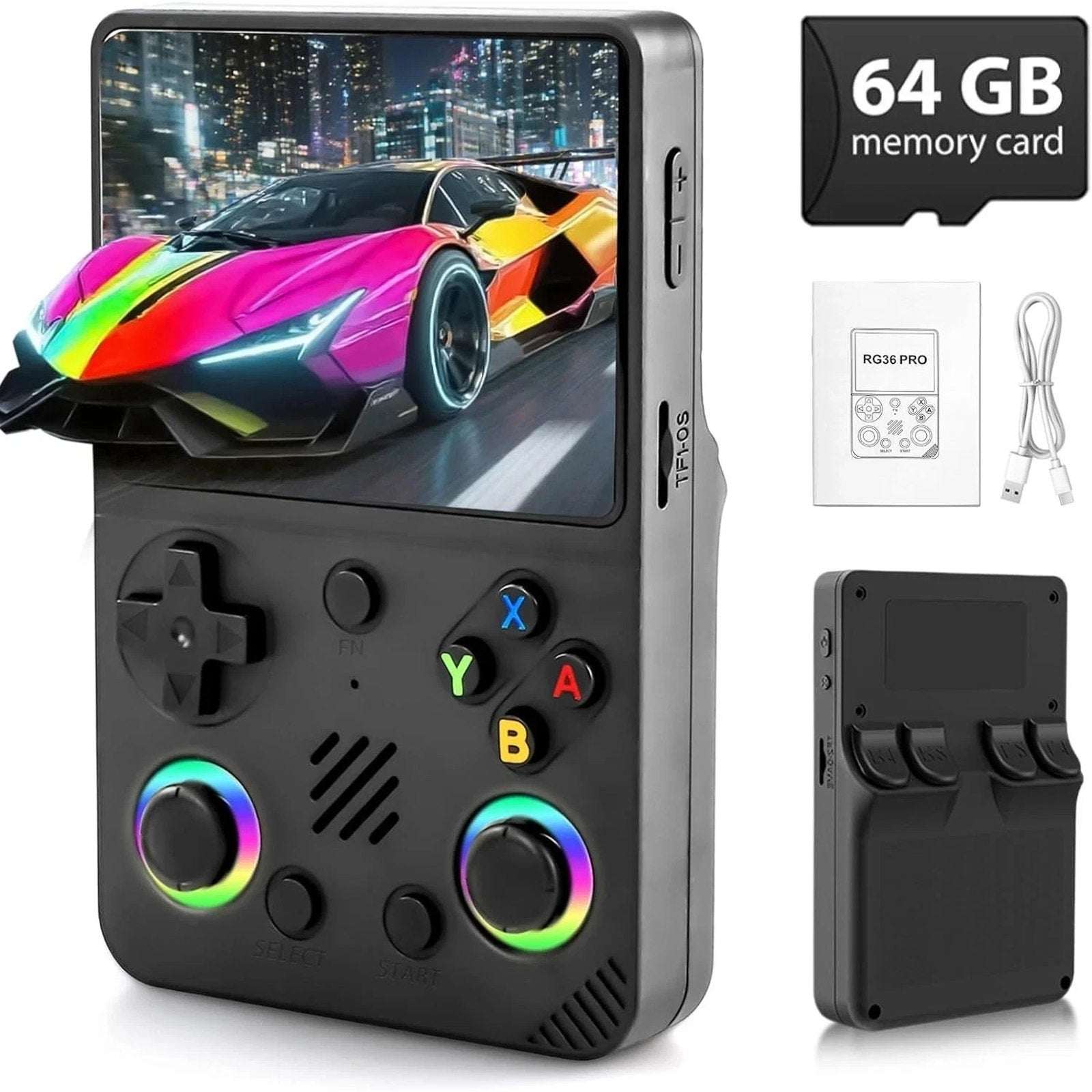 RG36 PRO Retro Handheld Game Console Open Source System, 3.5" IPS Screen 64G TF