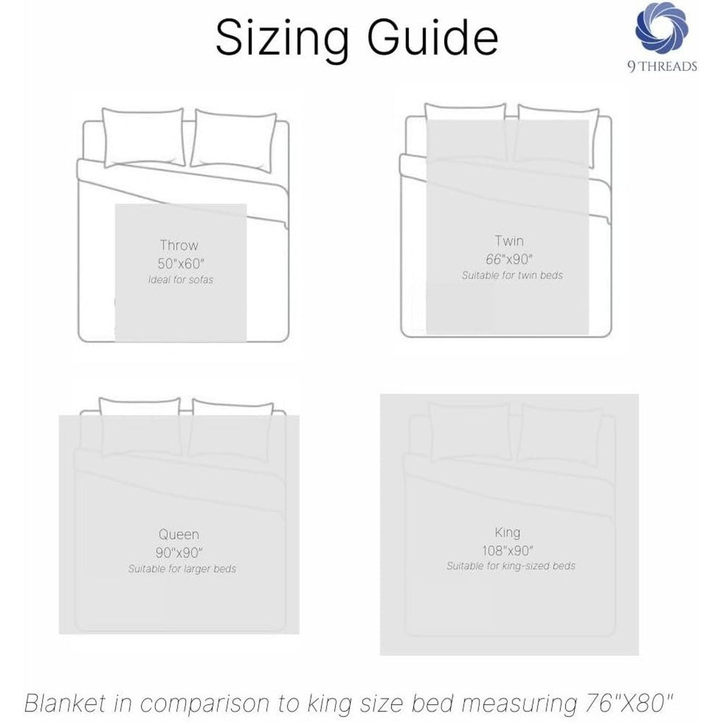 100% Pure Cotton Luxury King Size 108"X90" White Herringbone Blanket MadeinIndia