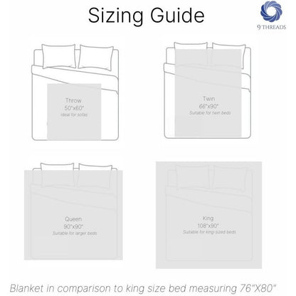 100% Pure Cotton Luxury King Size 108"X90" White Herringbone Blanket MadeinIndia