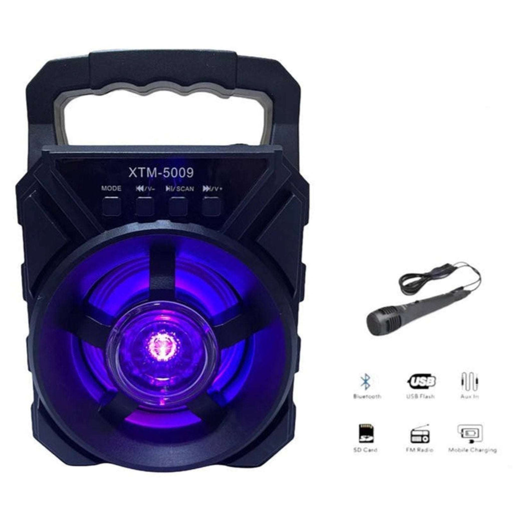 Portable Mini Bluetooth Speaker Karaoke Machine with Microphone & RGB LED Lights