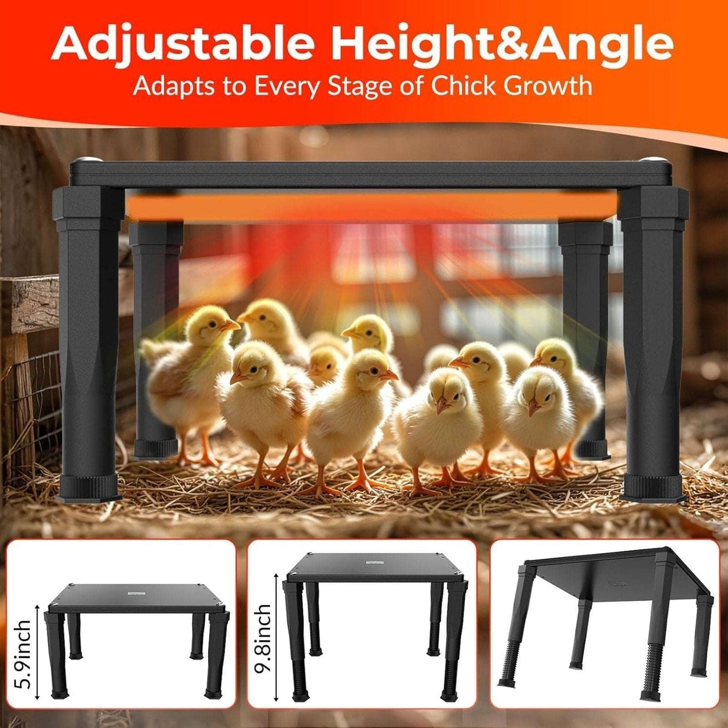 SAFE 120W Chicken Coop Heater & Brooder Radiant Heat w Thermostat & App Control