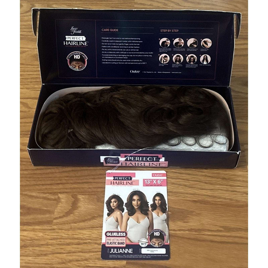 OUTRE SYNTHETIC PERFECT HAIR LINE 13X6 LACE FRONT WIG JULIANNE DR2ChocolateSwirl