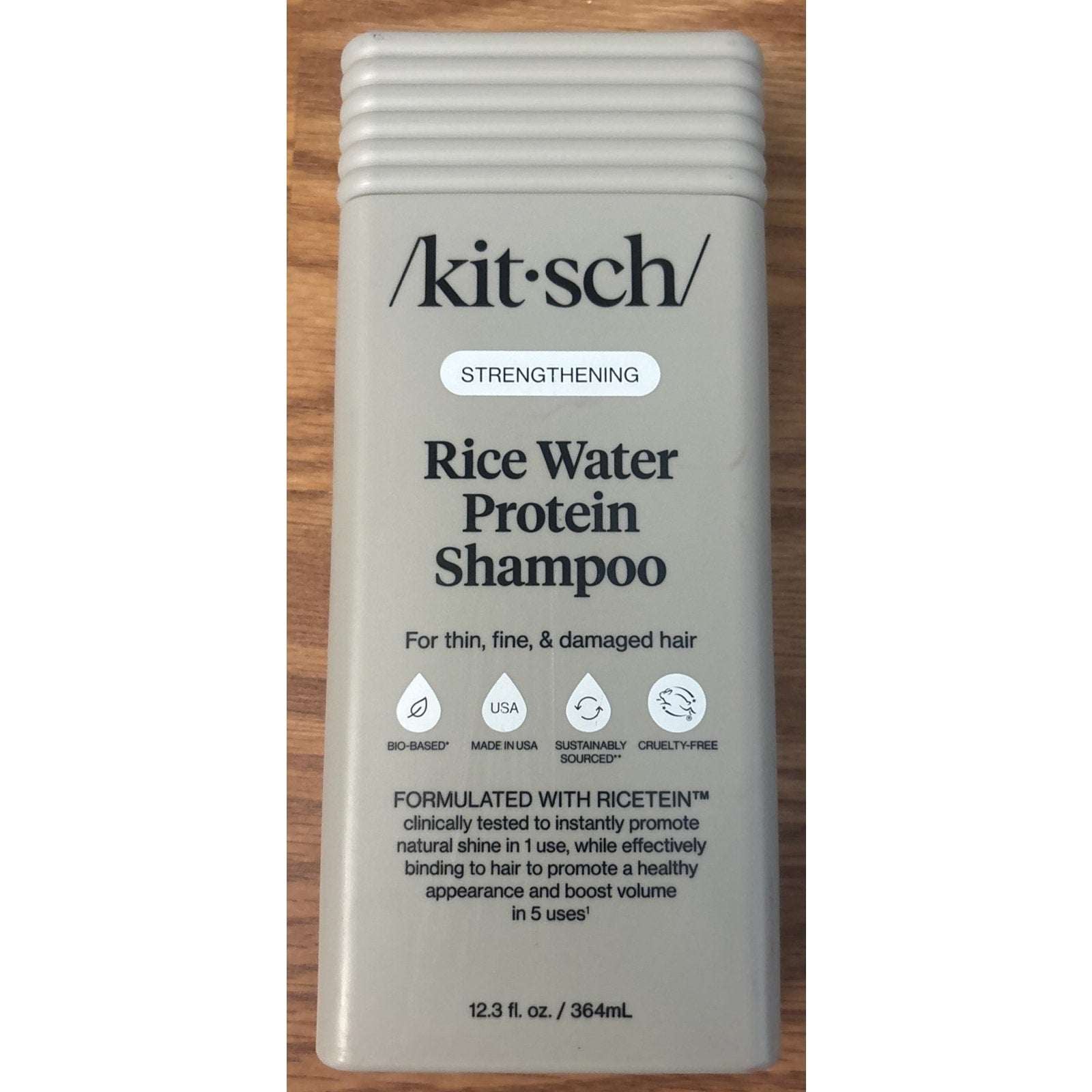 Kitsch Strengthening Rice Water Protein Shampoo Thin, Fine & Damaged Hair 12.3oz