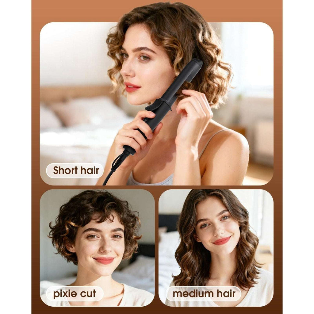 Mini Travel Curling Iron 1" 100~240V Dual Voltage, 30S Heat-Up, 3 Temp Settings