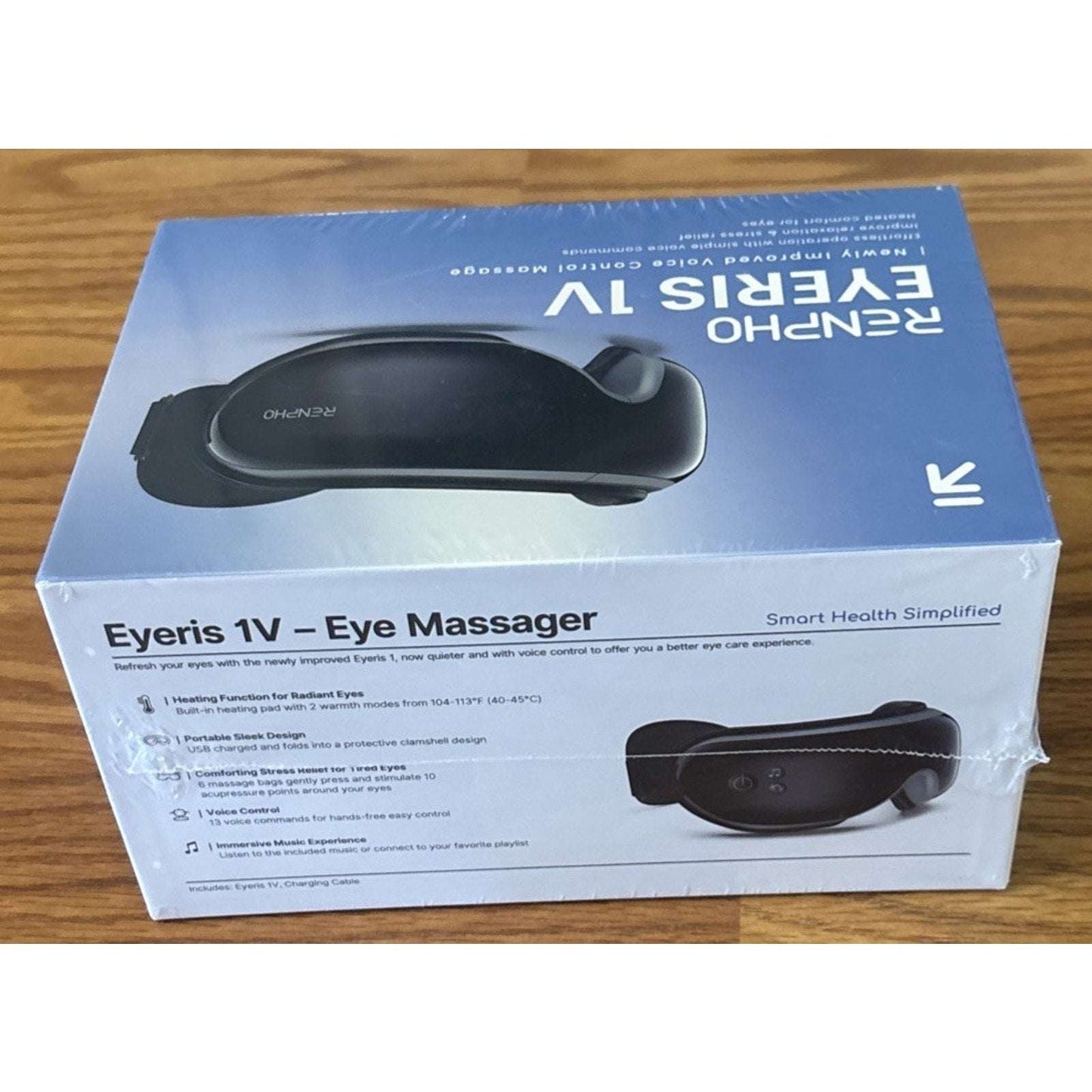 RENPHO EYERIS 1V Eye Massager – Voice Control, Heat, Compression & Vibration