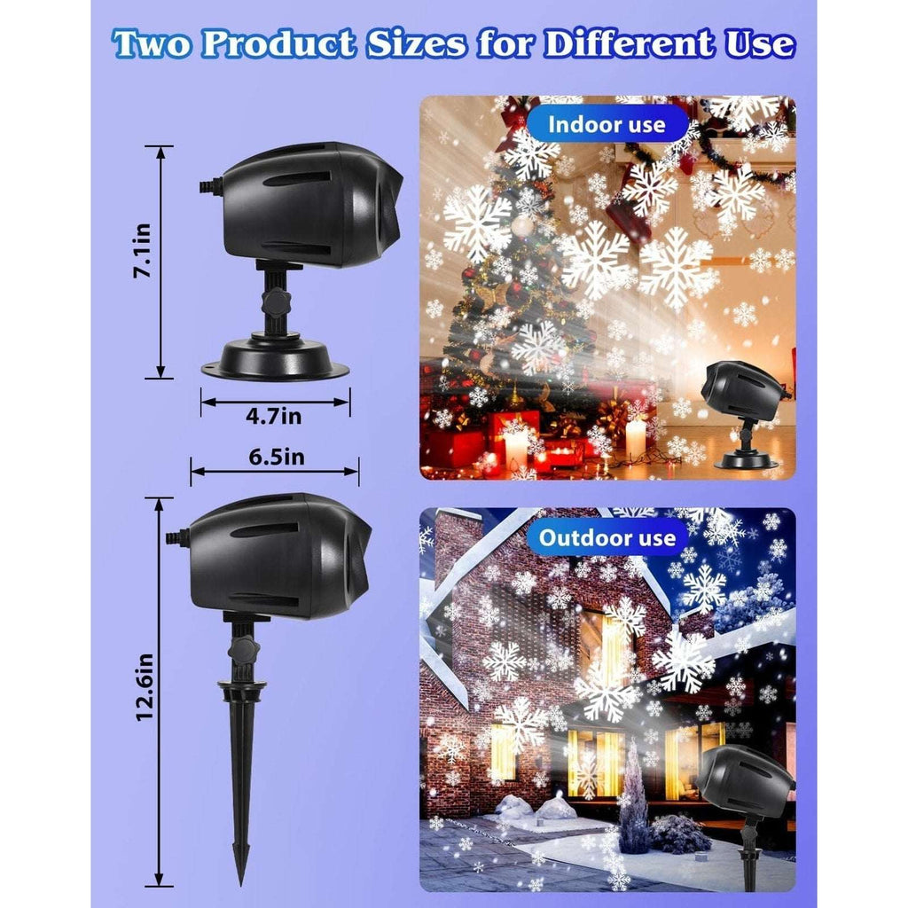 Christmas Snowflake Projector Outdoor Snowfall Landscape Spotlight with Remote