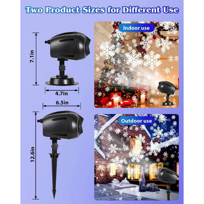 Christmas Snowflake Projector Outdoor Snowfall Landscape Spotlight with Remote