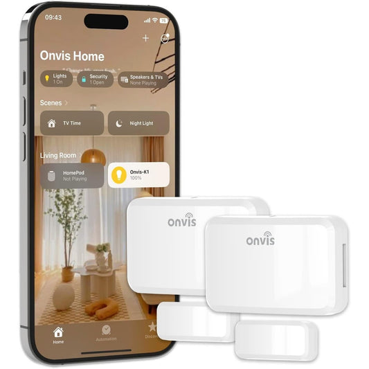 Onvis Thread-Enabled Door Window Contact Sensor Wireless Alarm Apple Home 2Pack