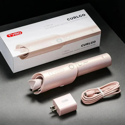 TYMO CURLGO 1" Cordless Automatic Rotating Curling Iron Anti-Scald, Temp Control