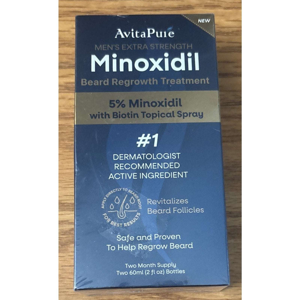5% Minoxidil +Biotin Extra Strength Hair & Beard Regrowth Treatment 2 x 2 fl oz