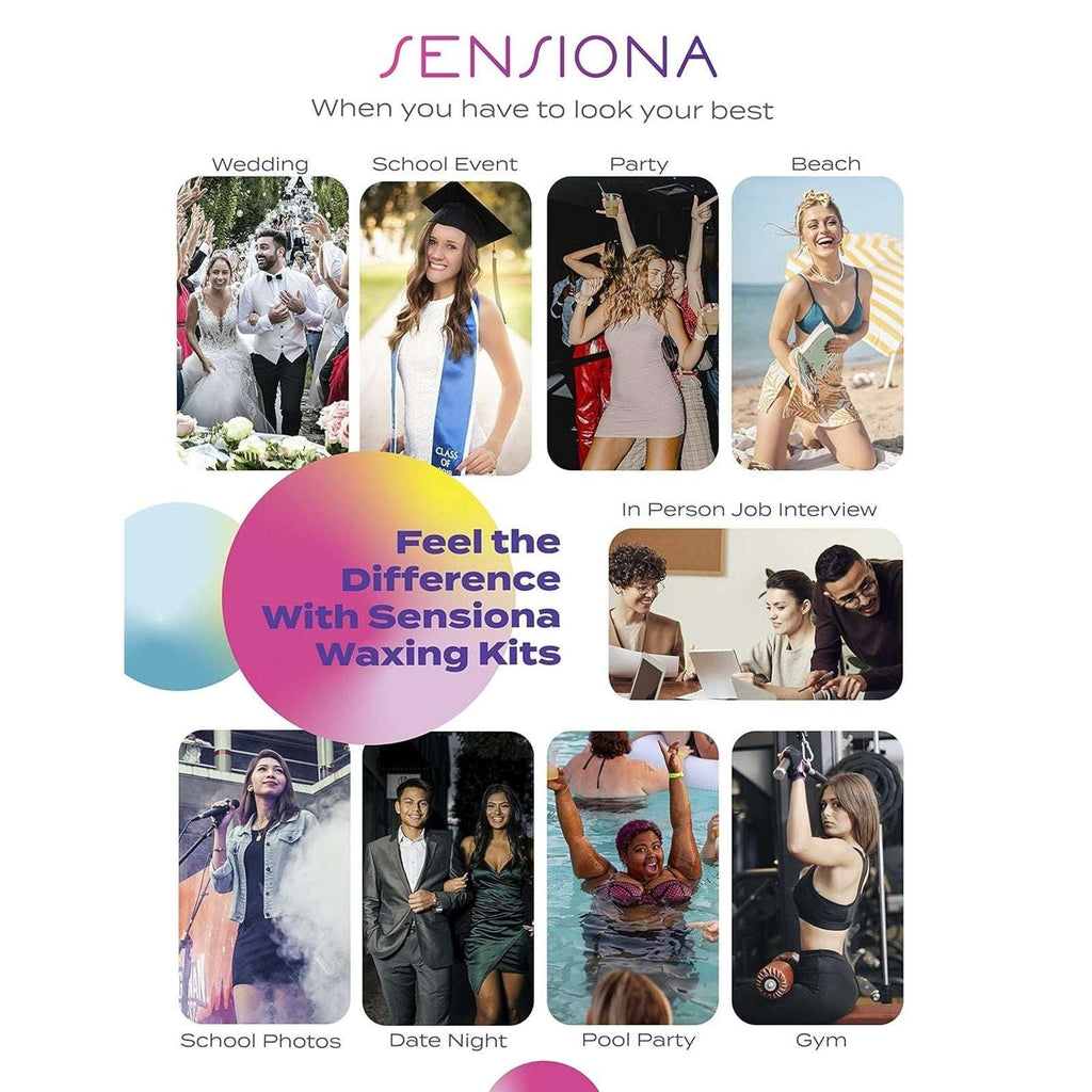 Sensiona Hot Wax Hair Removal Complete Professional Kit - Adjustable Temperature