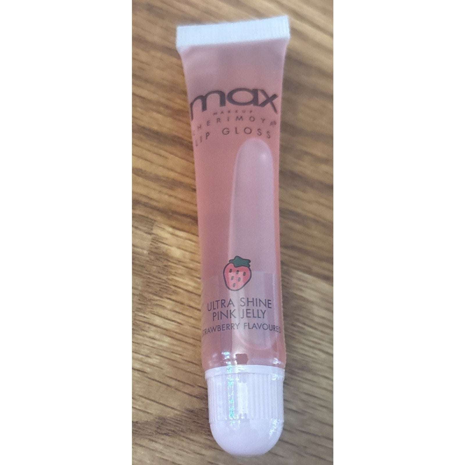 Max Makeup Cherimoya Ultra Shine Pink Jelly Lip Gloss Strawberry 2PC New/Sealed
