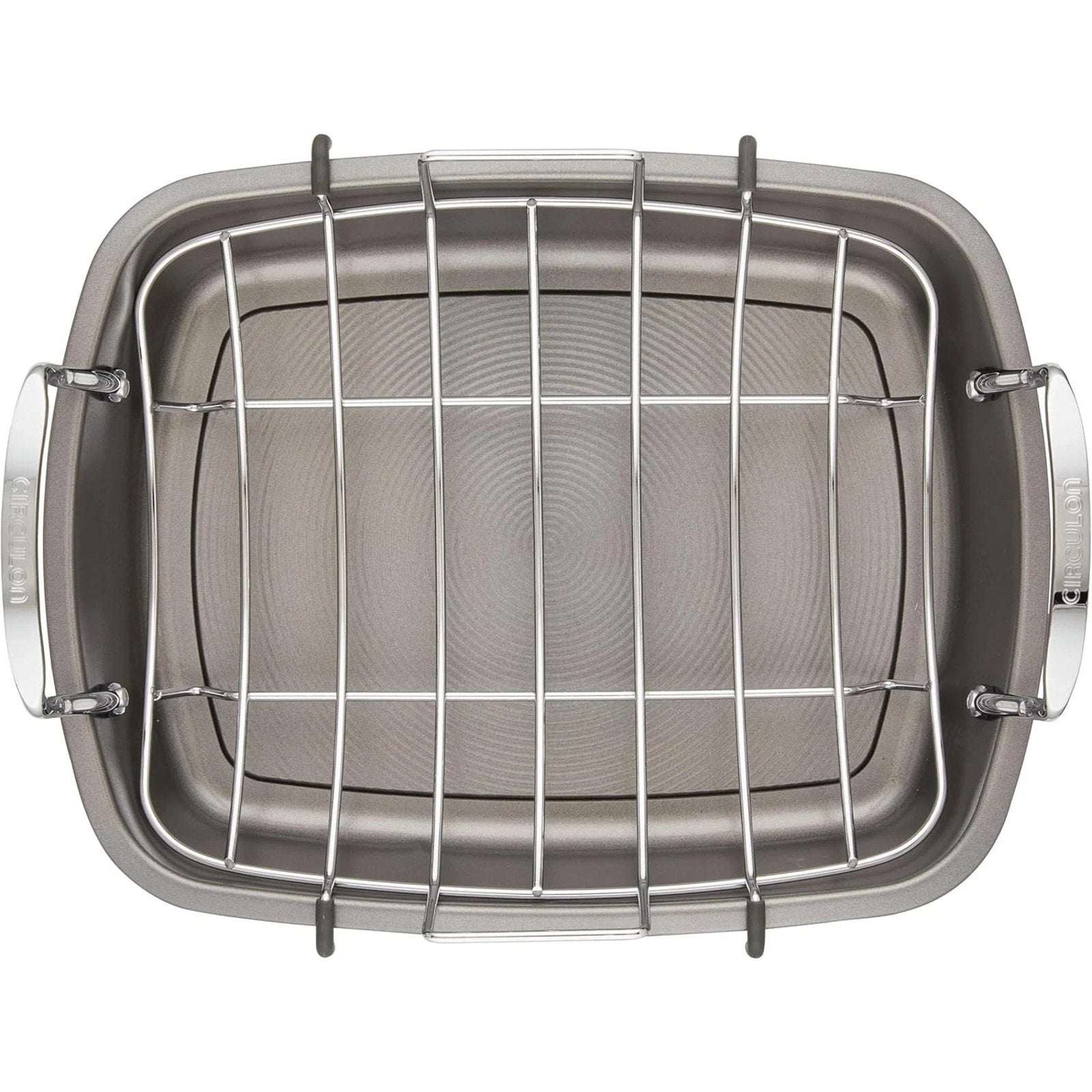 Circulon Nonstick Roasting Pan / Roaster w/ Rack - 17 Inch x 13 Inch 24lbs Gray