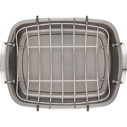 Circulon Nonstick Roasting Pan / Roaster w/ Rack - 17 Inch x 13 Inch 24lbs Gray