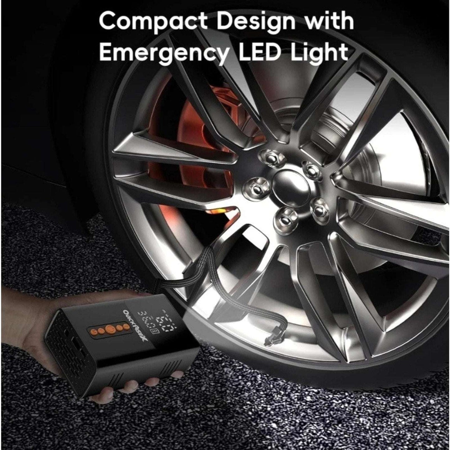 160 PSI Portable Air Inflator Rechargeable Tire Inflator w Digital Gauge & Light