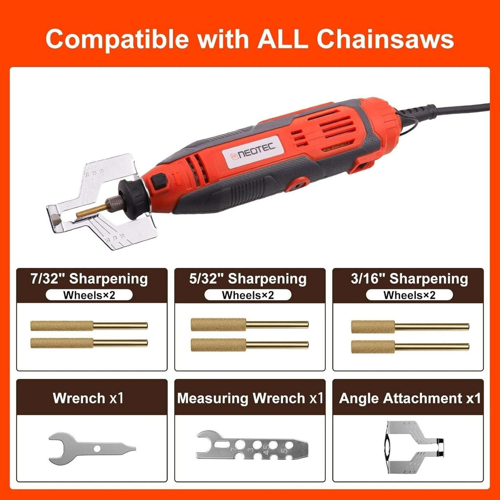 Electric Chainsaw Sharpener Tool Kit w Titanium-Plated Diamond Bit 8000-30000RPM