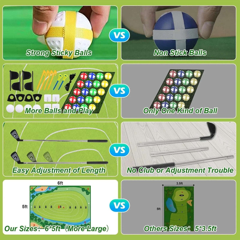Golf Chipping Game Portable Sticky Golf Target Practice Set Indoor/Outdoor 3Mode