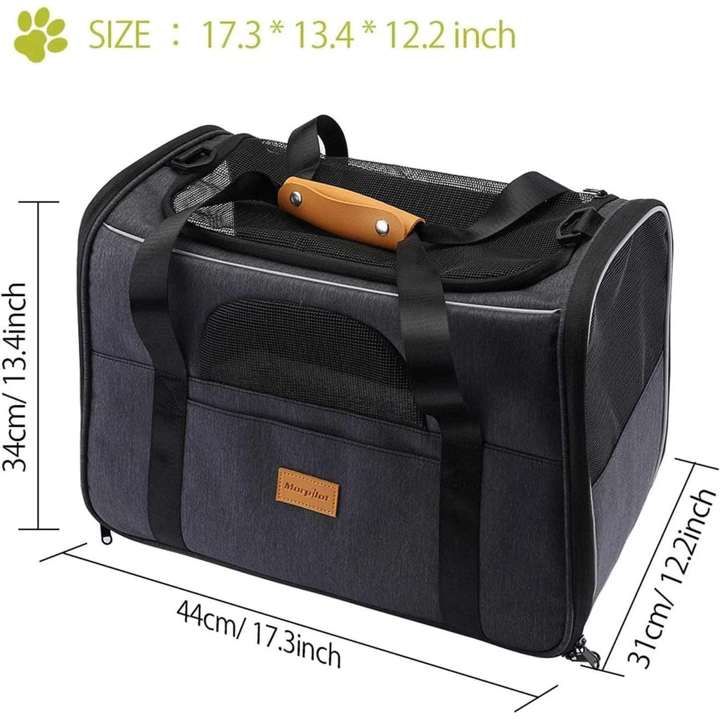 Morpilot Pet Carrier, Portable Travel Bag for Cats/Small Dogs Airline Approved