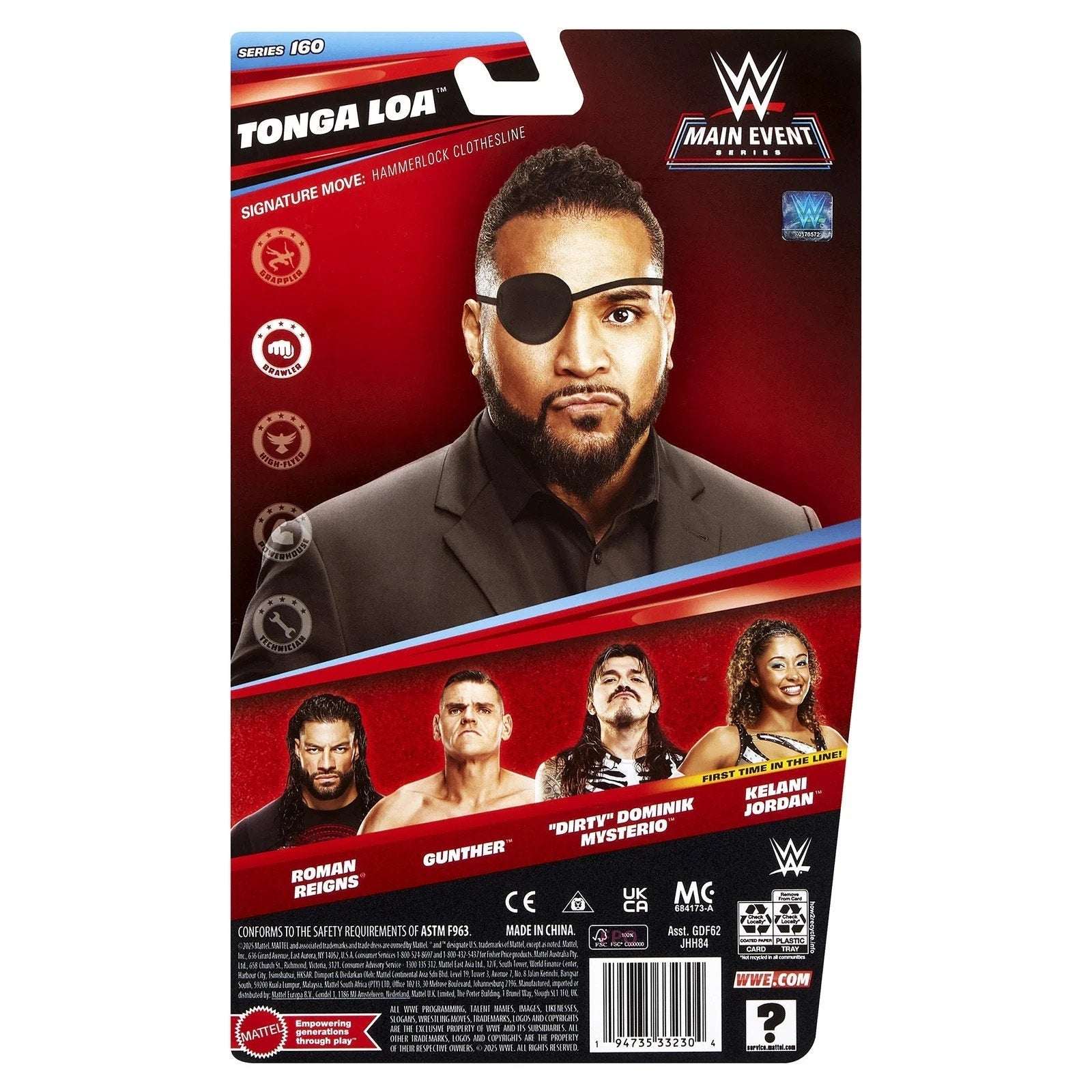 Tonga Loa (with Eye Patch) - WWE Main Event Series 160 Mattel Wrestling Figure
