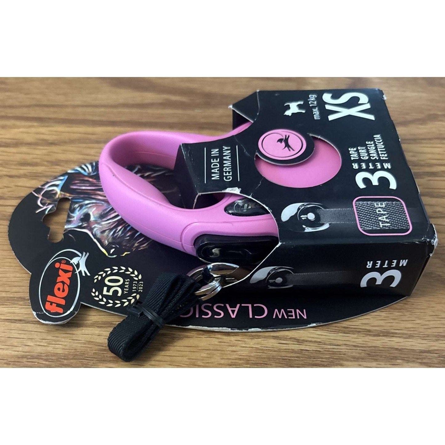 FLEXI New Classic Tape Retractable Dog Leash XS XSmall Pink 10ft Up to 26lbs
