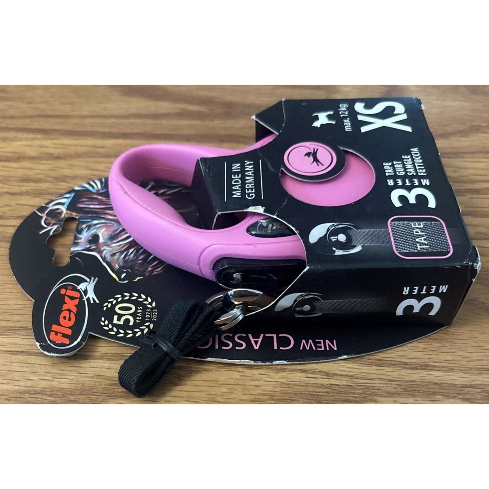 FLEXI New Classic Tape Retractable Dog Leash XS XSmall Pink 10ft Up to 26lbs