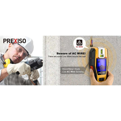 PREXISO 2-in-1 Stud Finder w/ Cross Line Laser Level, Rechargeable Multi Surface
