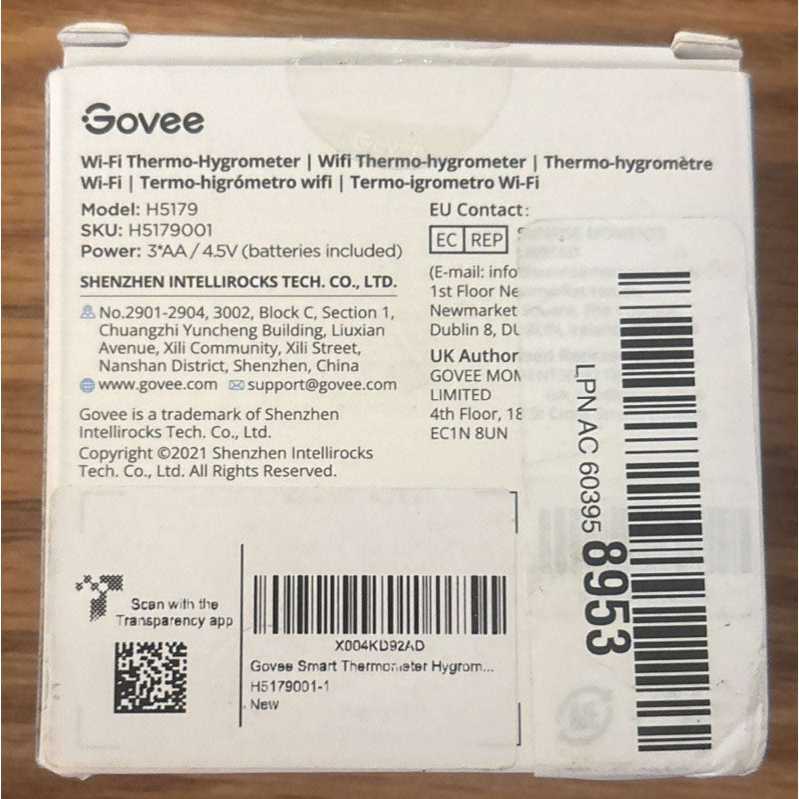 Govee Wi-Fi Thermo Hygrometer H5179 with APP Notifications