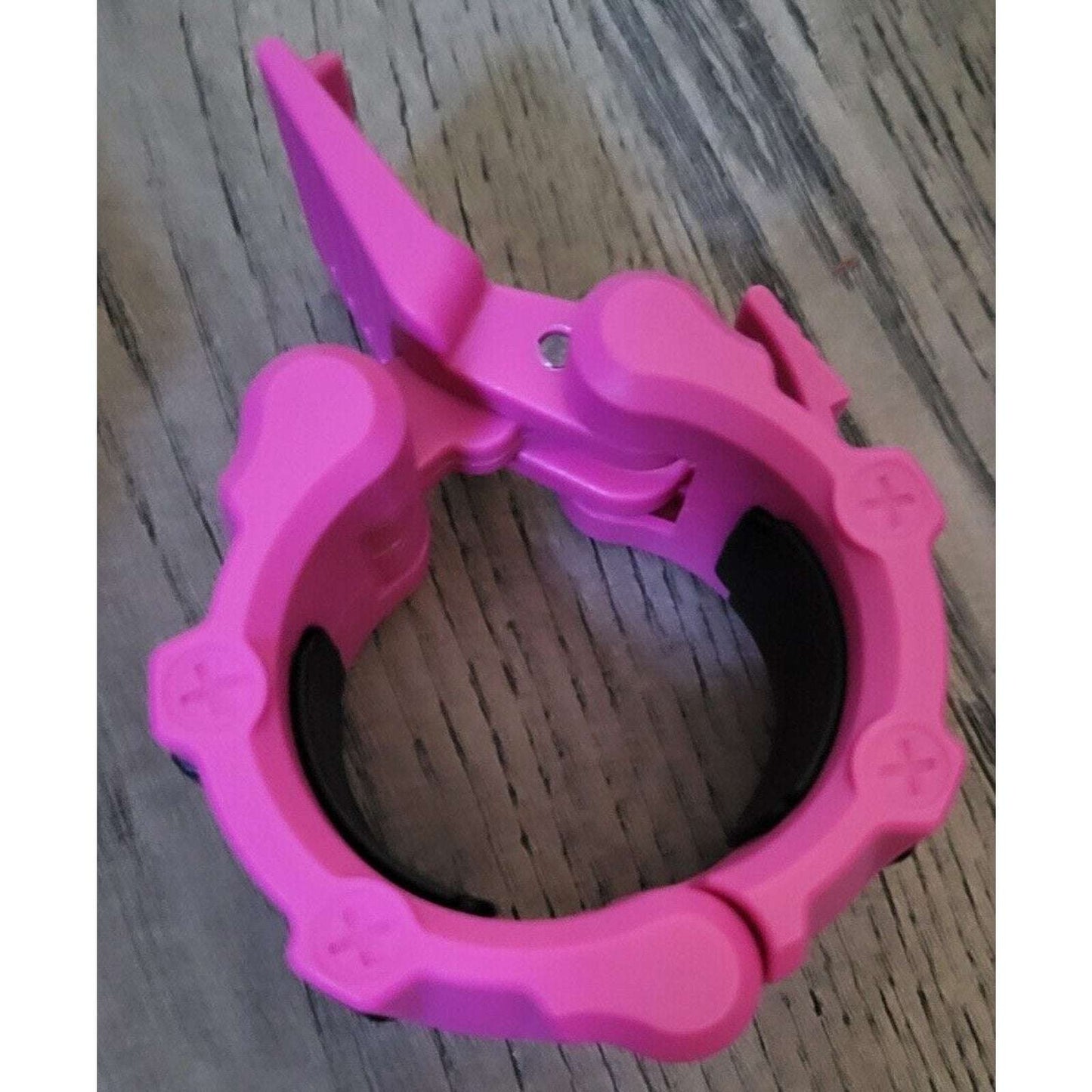 2PC Olympic 2" Barbell Clamps Quick Release Standard Bar Weight Plates Rose Pink