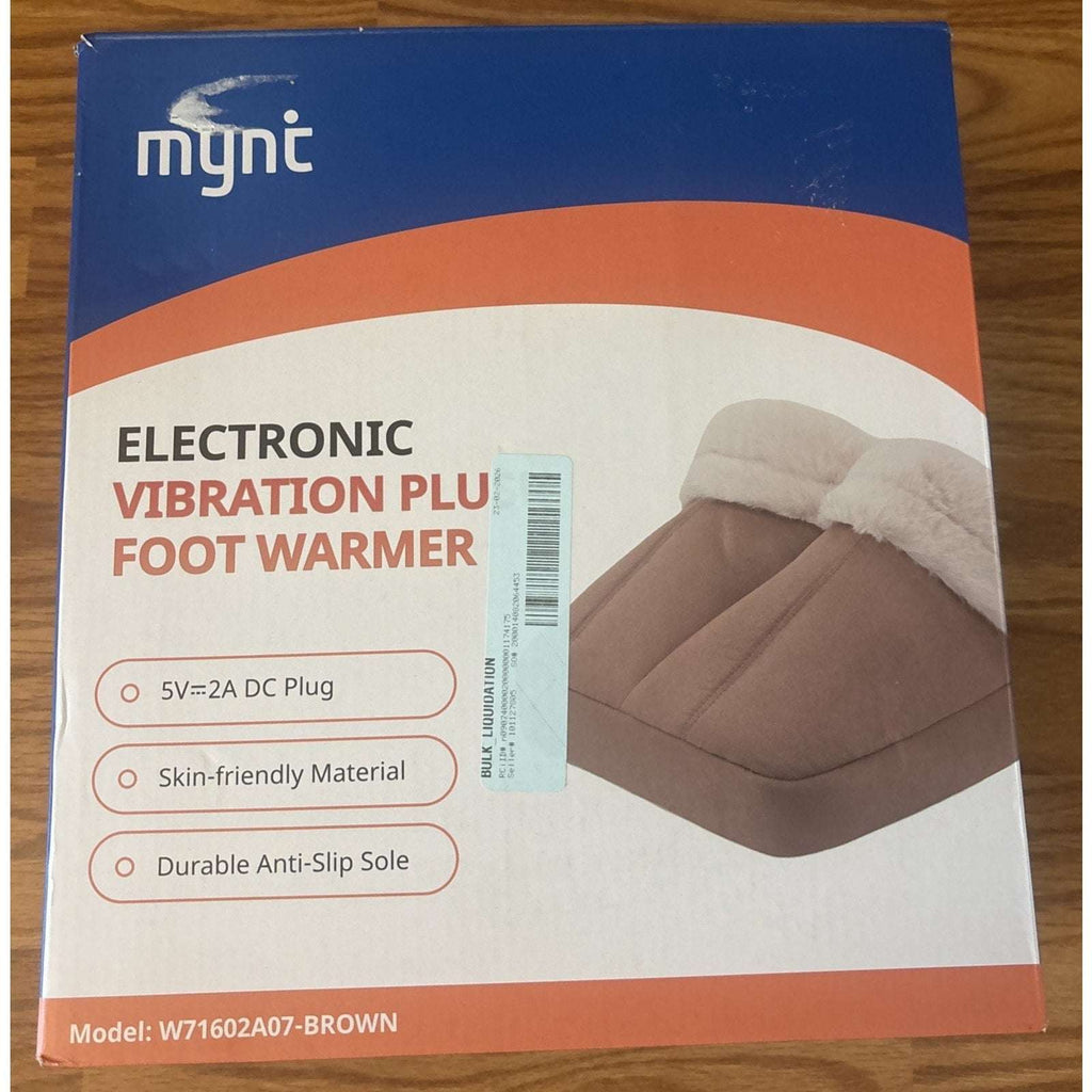Mynt Foot Warmer with Vibration Massage, Plush Suede and Wool, Fast Heating