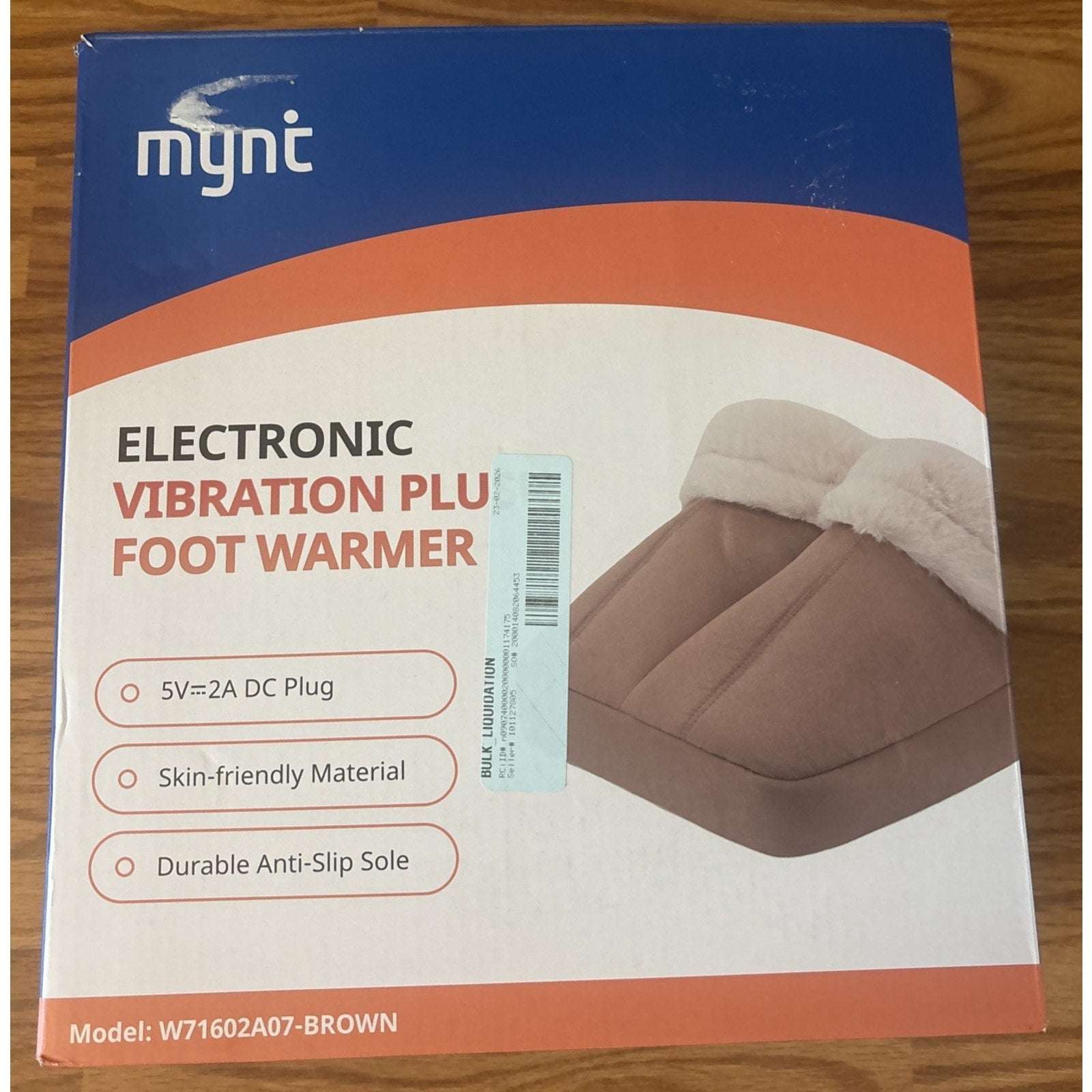 Mynt Foot Warmer with Vibration Massage, Plush Suede and Wool, Fast Heating
