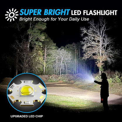 LED Tactical Flashlight 2 Pack, Waterproof, High Lumens, 5 Modes, Zoomable, SOS