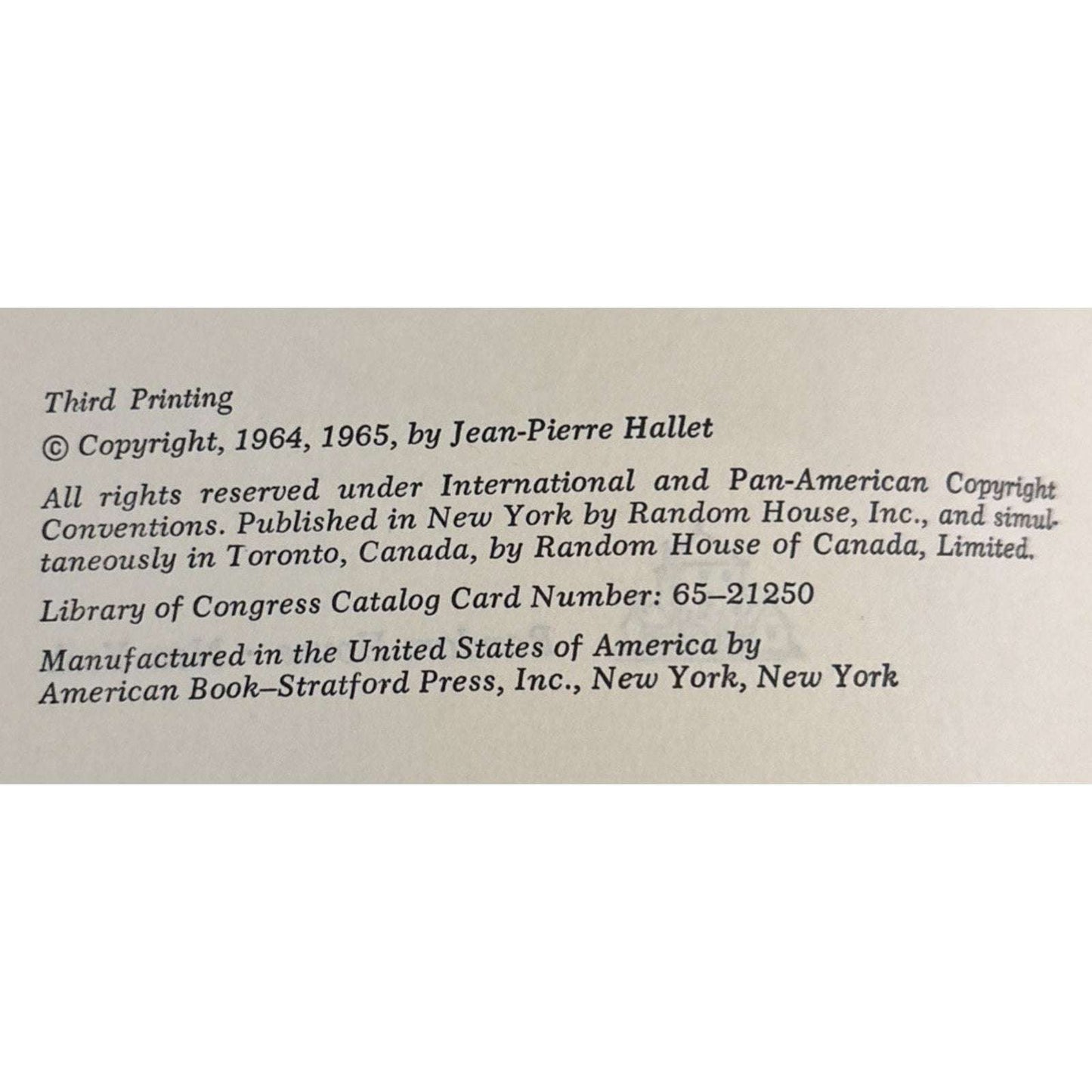 CONGO KITABU Jean-Pierre Hallet *SIGNED HC 1965 1st Edition, 3rd Printing Africa