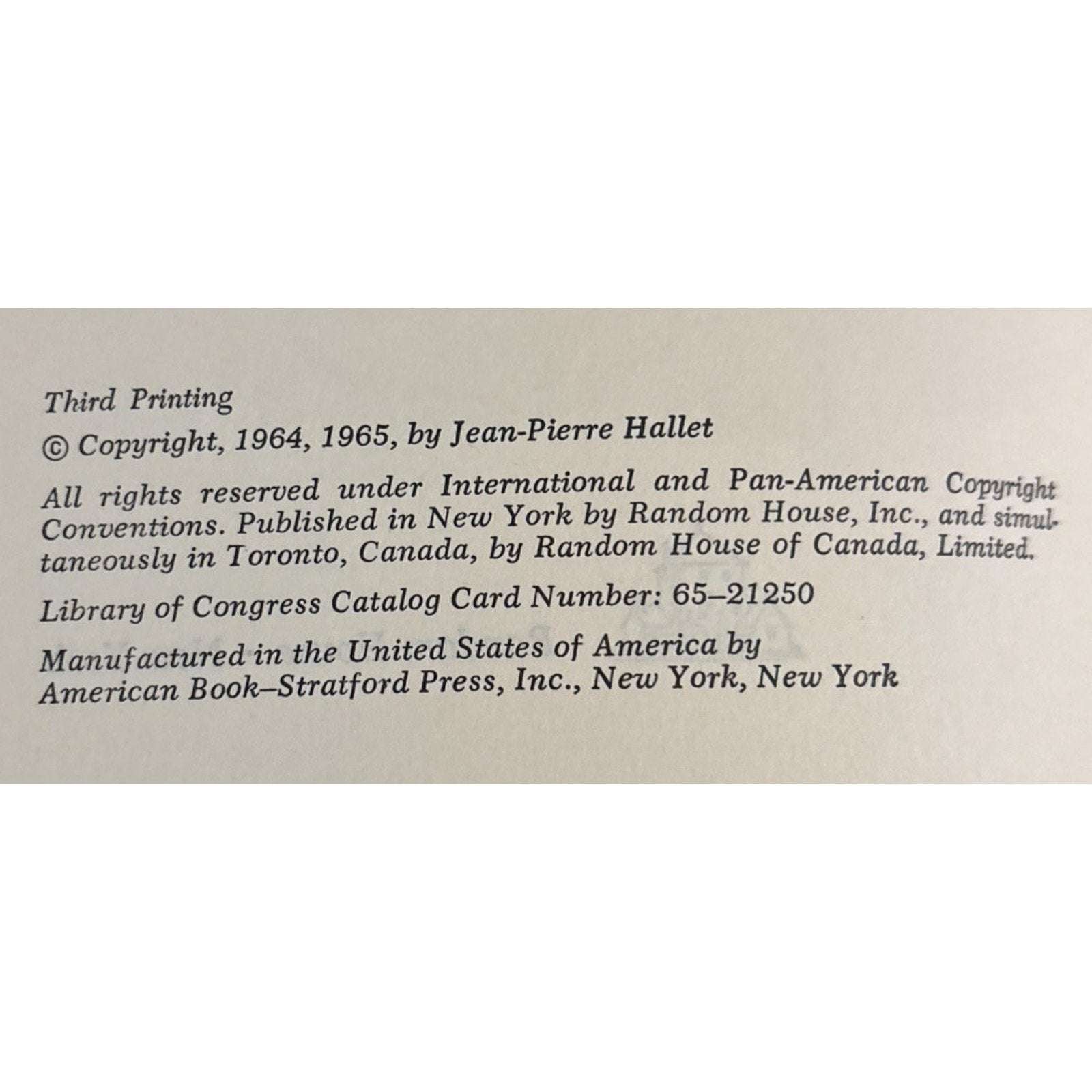 CONGO KITABU Jean-Pierre Hallet *SIGNED HC 1965 1st Edition, 3rd Printing Africa